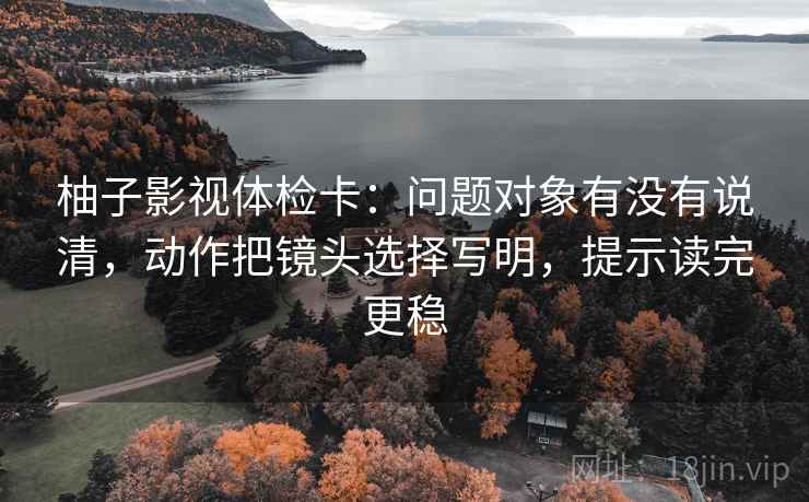 柚子影视体检卡：问题对象有没有说清，动作把镜头选择写明，提示读完更稳